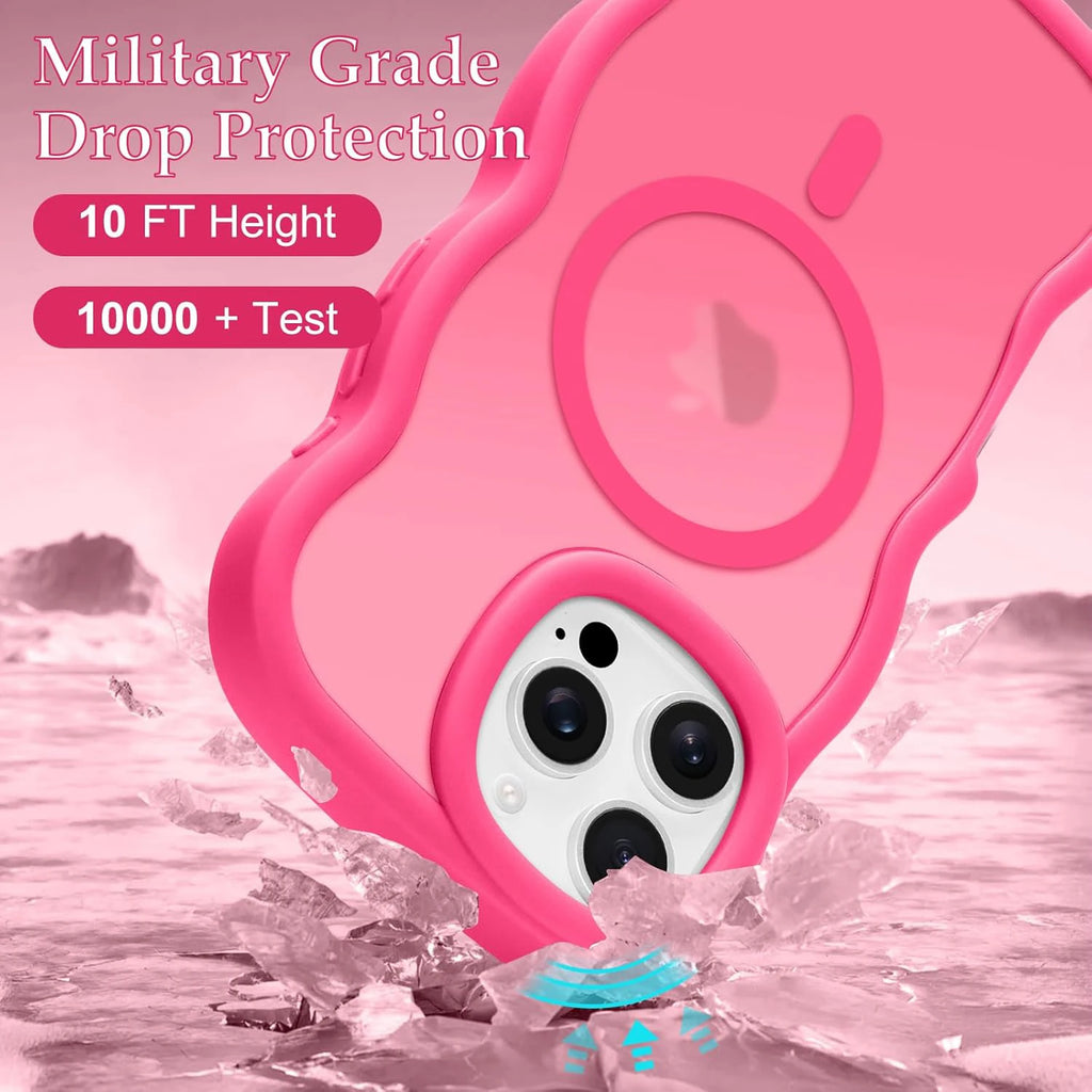 Luxury Wavy Matte Case For iPhone 17 16E 16 15 14 13 12 Pro Max Plus Air for Magsafe Wireless Charge Shockproof Armor Soft Cover