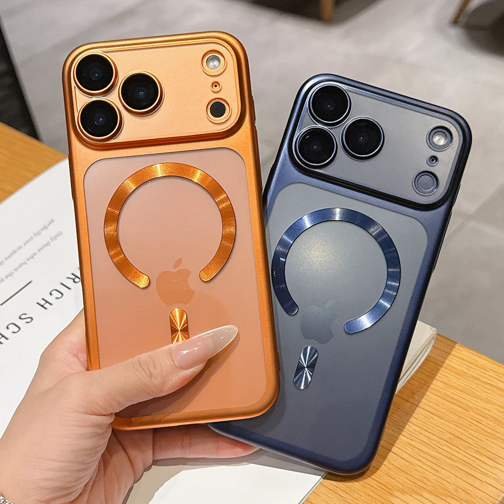 Luxury Matte Translucent Magnetic Phone Case For iPhone 17 Pro Max 17Pro Air Cases For Magsafe Wireless Charging Protector Cover