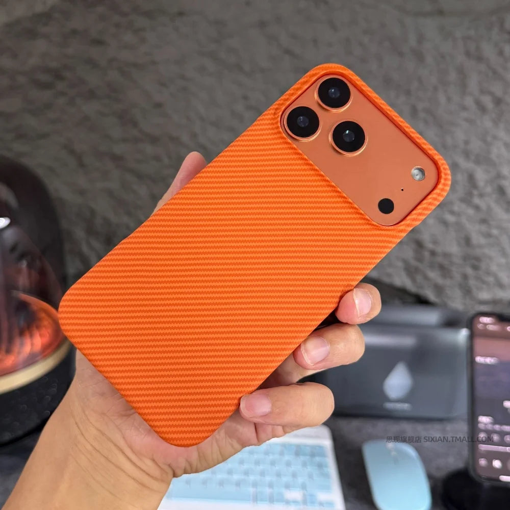 Borderless Ultra Thin Carbon Fiber Magnetic Case for iPhone 17 Air Pro Max 17Pro 17Promax For Magsafe Slim PC Frameless Funda