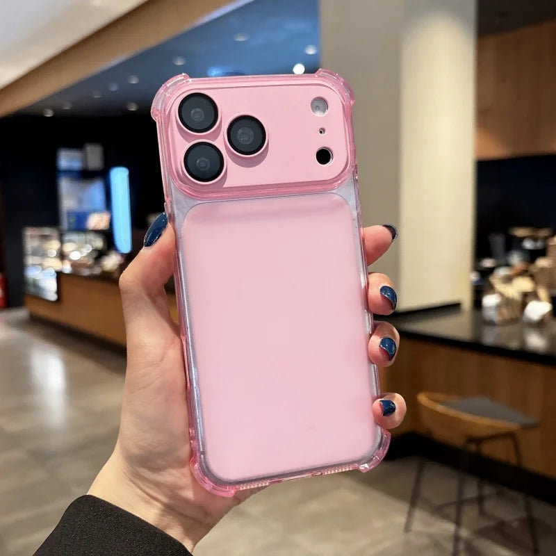 Luxury Transparent Armor 2in1 Camera Protection Case For iPhone 17 16 15 14 13 Pro Max Shockproof Frame Corner Detachable Cover