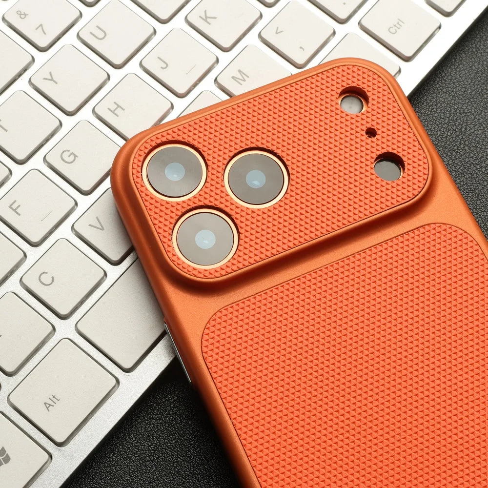 Vintage Leather Diamond Textured Case for iPhone 17 Air 17 16 15 14 13 12 Pro Max 17Pro Retro Shockproof PC Plating Armor Cover