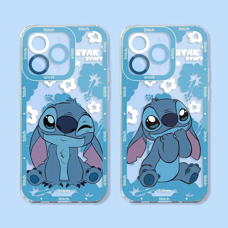 Disney Super Cute Stitch Cover For Iphone 17 16 Pro Max 17 Air 15 14 12 13 11 Pro Max 13 Mini 16e 15 Plus Clear INS Phone Case