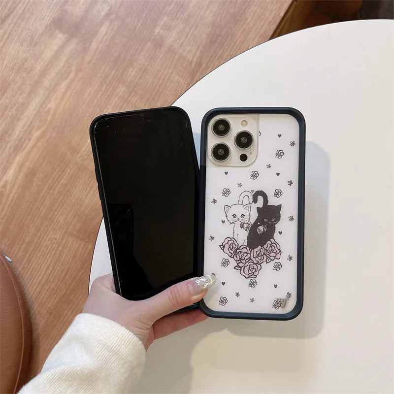 Wildflower 3D Kittens Camo Fox Phone Case for iPhone 16 15 14 13 12 17 Pro Max Plus Air Little Stinker WF Meow Cute Cover