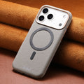 Lychee Pattern PU Leather Magnetic Case For IPhone 17  16 15 14 13 Pro Max Light Thin Wireless Charge Shockproof Cover