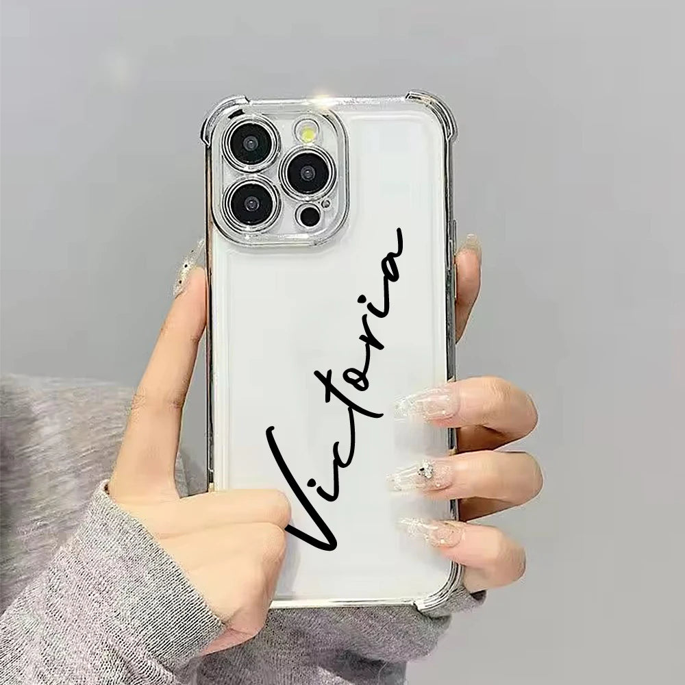 Personalized Customized Initials Name Case For iPhone 17 16 15 14 13 12 11 Pro Max Plus Big Letter Engraving  Cover