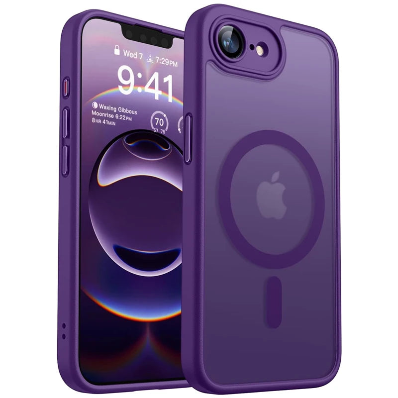 Luxury Matte Hard Case For iPhone 17E 16E 17 16 15 14 13 12 11 Pro Max iPhone17e iPhone16e for Magsafe Charge Translucent Cover