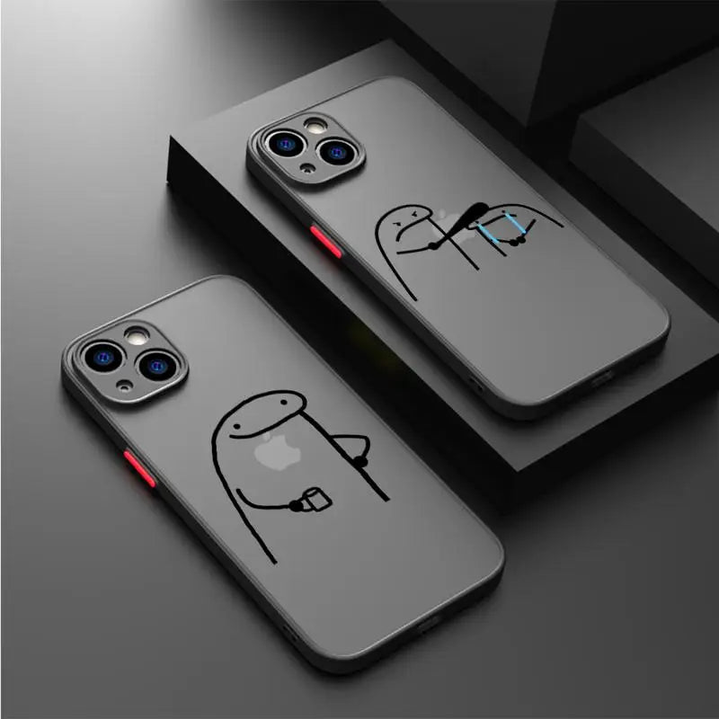 Funny Cartoon Man Phone Case For iPhone 17 16 15 14 13 12 11 Pro Max Mini 7 8 Plus Air Shockproof Hard Transparent Cover Fundas