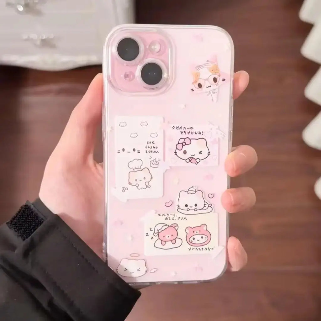 Pink Cute Sweet Kitten Phone Case For iPhone 17e 17 16e 16 15 14 13 12 11 Mini Air Pro Max X XR XSMax 7 Plus Soft Back Cover