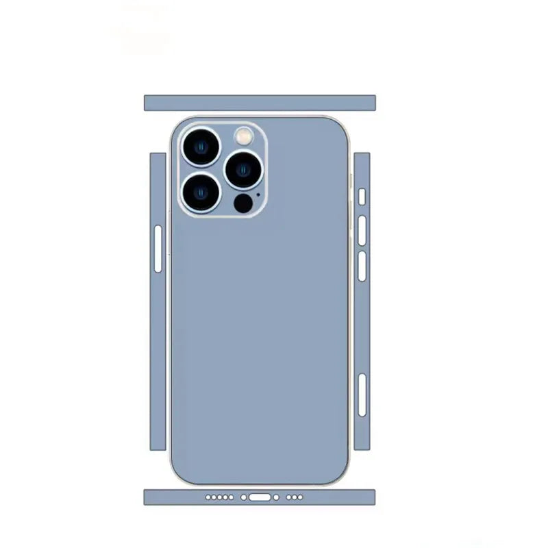 Plain Color Decal Skin for iPhone17 16 15 14Pro Max Mini Back Film Cover Wrap Screen Protector Anti-scratch Durable Sticker