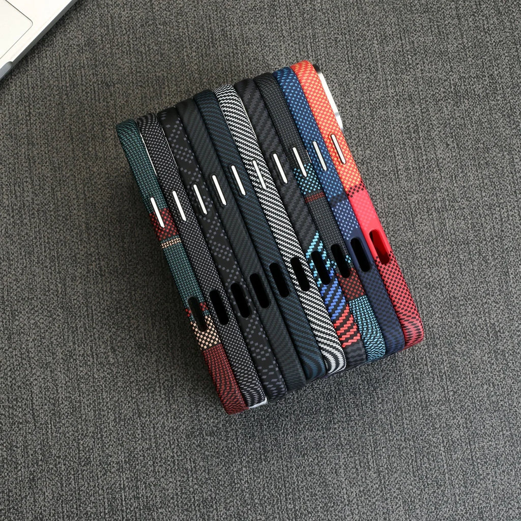 Luxury Kevlar Carbon Fiber Hard PC For Magsafe Phone Case For iPhone 17 Air 16 15 14 13 Pro Max Magnetic Wireless Charge Cover