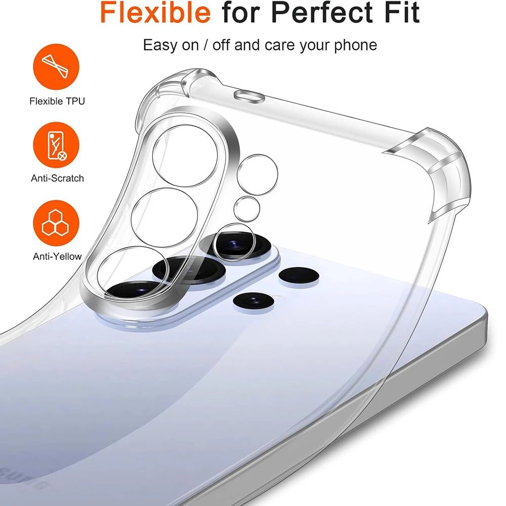 Shockproof Silicone Case For Samsung Galaxy S26 Ultra S26+ Plus Clear Airbag Clear Soft S26ultra Shell For SamsungS26 Cover 2016