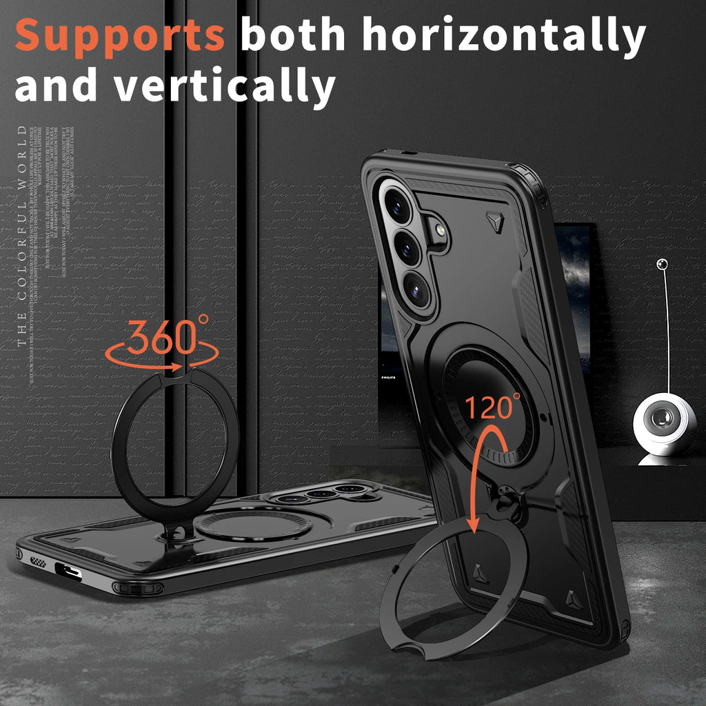 For Samsung Galaxy A57 A37 A17 A07 A56 A36 A26 A16 Phone Case 360° Rotating Magnetic Stand Holder Shockproof Armor Tough Cover