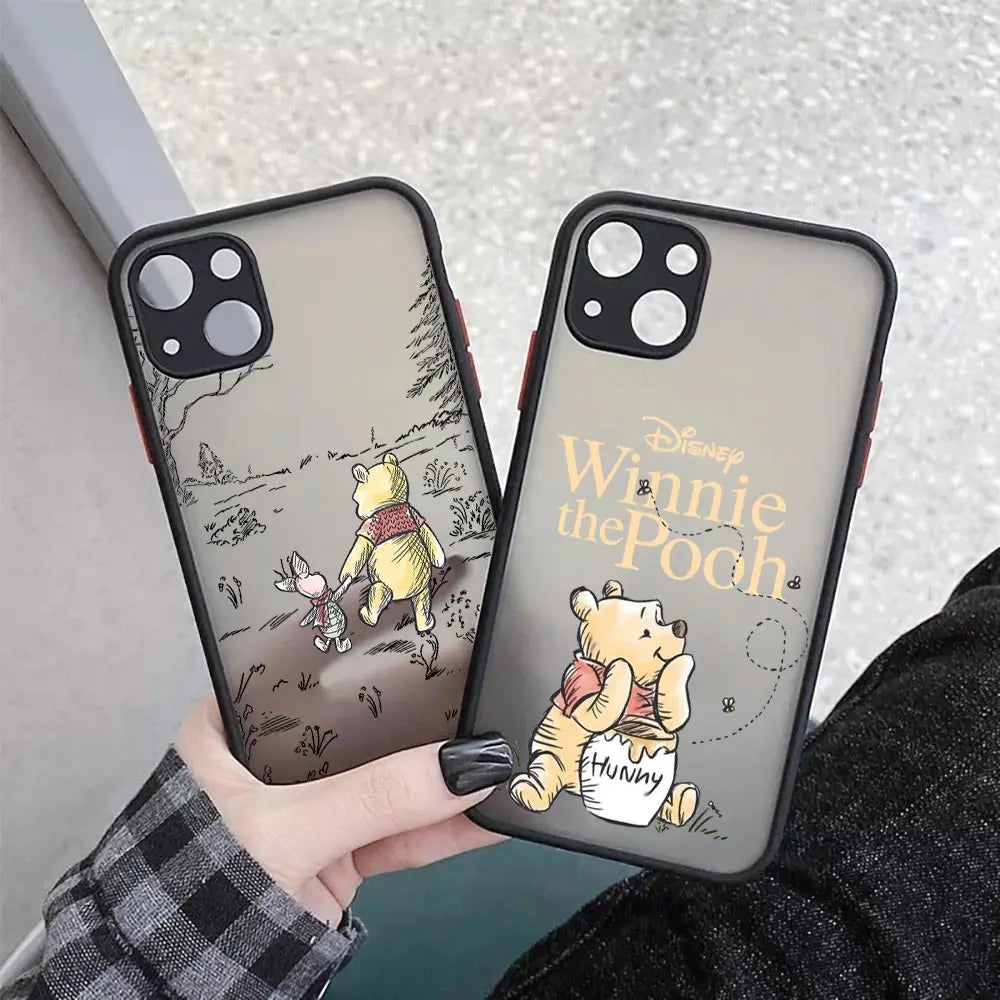 Winnie The Pooh Disney Honey Matte Translucent Case For iPhone 17E 17 16 16E 15 14 13 12 11 Pro Max 17 Air 7 8 Plus XR XS Cover