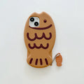 Cute Cartoon Animal 3D Taiyaki Fish Silicone Phone Case For iPhone 17Air 15 14 13 12 16 Pro Max With Pendant Shockproof Cover