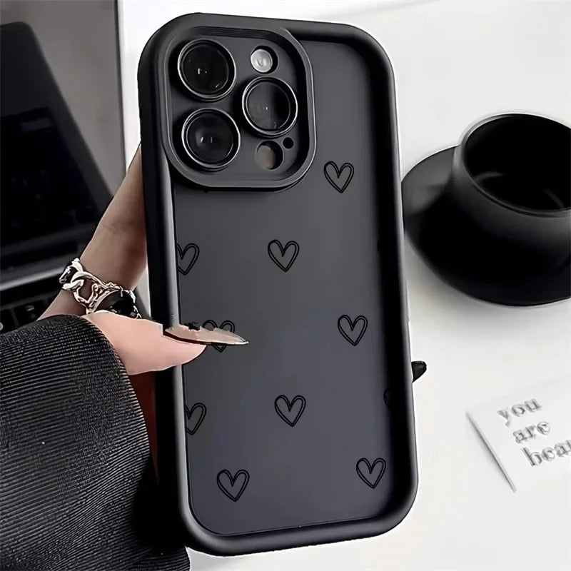 Minimalism Love Heat Case For Samsung Galaxy A17 A16 A56 A55 A36 A26 A15 5G A06 A07 A54 A53 A35 A34 A52 A33 A23 A24 A25 A14 A32