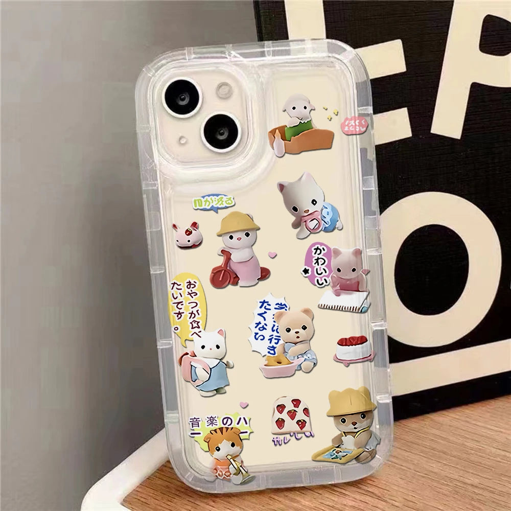 Clmj Vintage Bear Animals Luxury Clear Case for Samsung Galaxy S20 S20 S21 S21 S22 S23 S24 S25 Ultra Plus 5G Airbag Shockproof