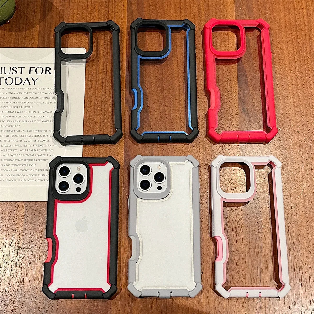 Luxury Duty Dual Layer Transparent Shockproof Phone Case For iPhone 16 15 14 Plus 11 12 13 Pro Max Armour Durable Protect Shell
