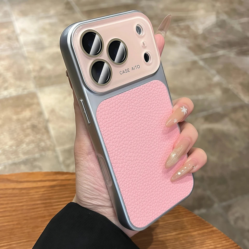 Big Window Leather Matte Magnetic Phone Case For iPhone 17 13 14 15 16 Pro Max Magsafe Luxury Wireless Charge Protector Cover