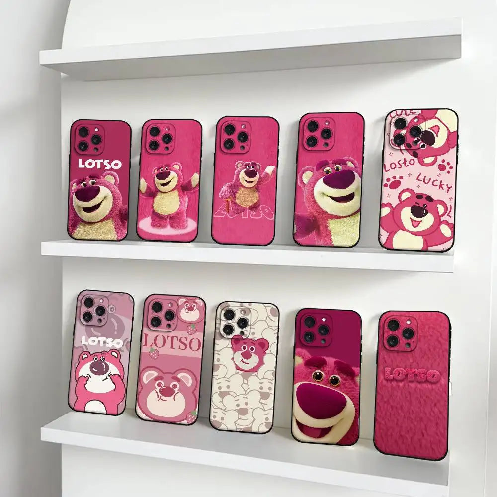 L-Lotso Huggin'Bear Phone Case For IPhone 17 15 Pro Max 14 Pro 12 11 13 Mini X XR XS 16 Plus SE Back Cover