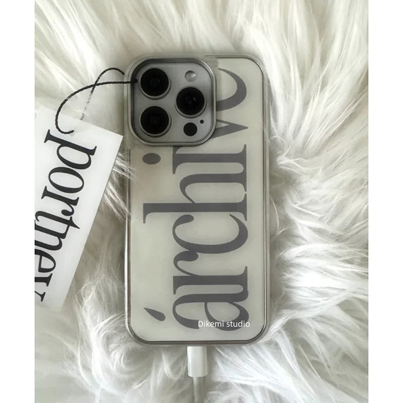 Minimalist And Personalized Letter Archive Simple Phone Case for iPhone 17AIR 16 15 14 13 12 11 PRO MAX PLUS Y2K Drop Glue Cover