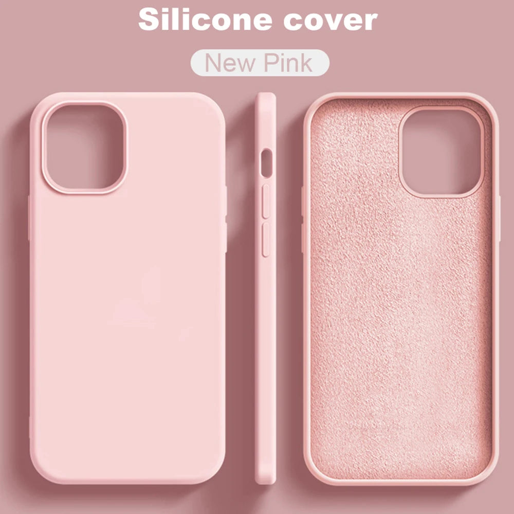 Soft Smooth Protector Shockproof Back CoverFor iPhone 16 Pro Max 15 14 11 12 13 Mini 7 8 Plus XR XS Candy Color Phone Case
