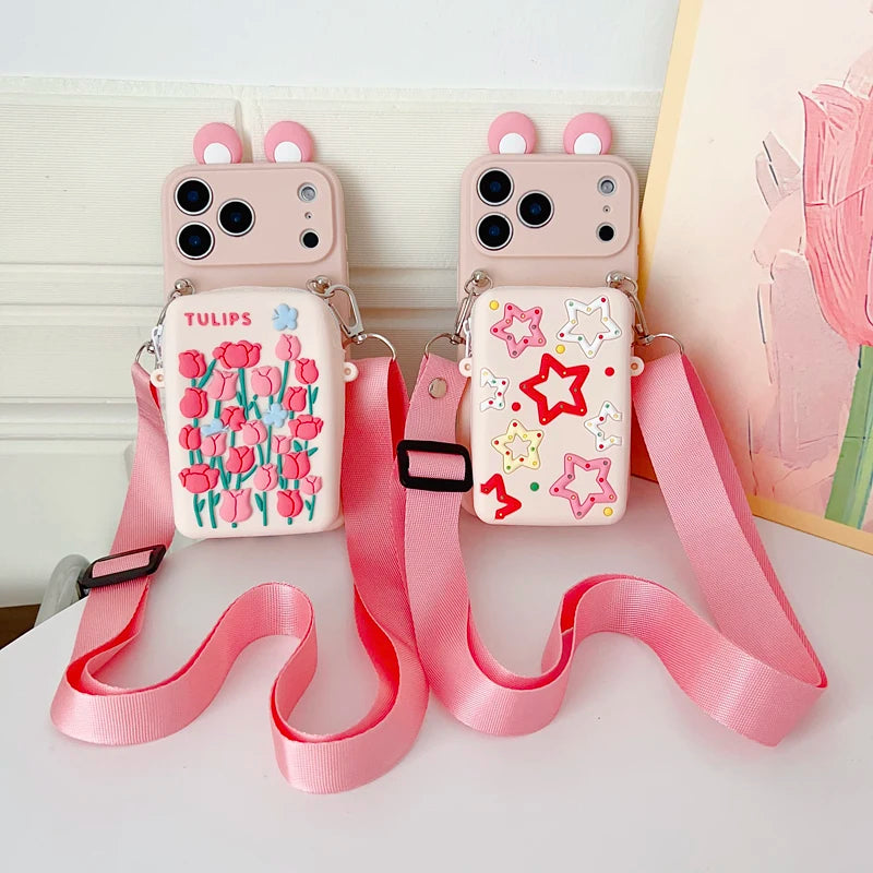 For Samsung Galaxy A17 A07 A16 A06 A26 A56 A04E A05 A05s A15 A25 A35 A55 Tulip Star Wallet Case With Accessories