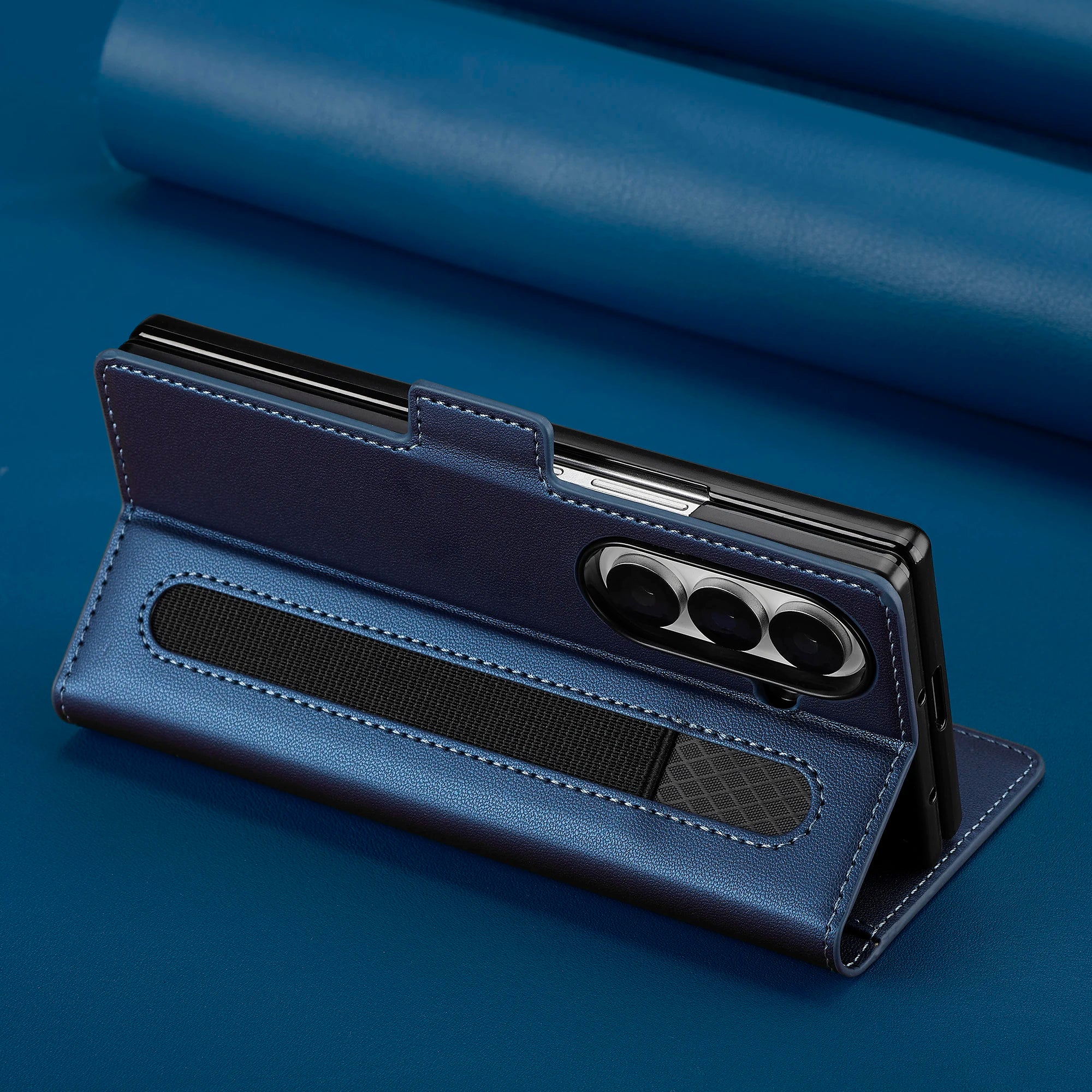 Luxury Leather Phone Case For Samsung Galaxy Z Fold 7 6 5 4 3 cover  holder fashion card funda cases