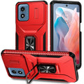 Military Grade Ring Holder Case For Motorola Moto G Play 4G 2024 Cases MotoG Play 4G 2024 Heavy Duty Camera Lens Slide Cover
