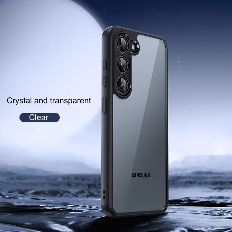Luxury Matte Clear Airbag Case For Samsung Galaxy S24 S23 S22 Plus Ultra A34 A24 A54 Transparent Anti-fingerprint Frosted Cover