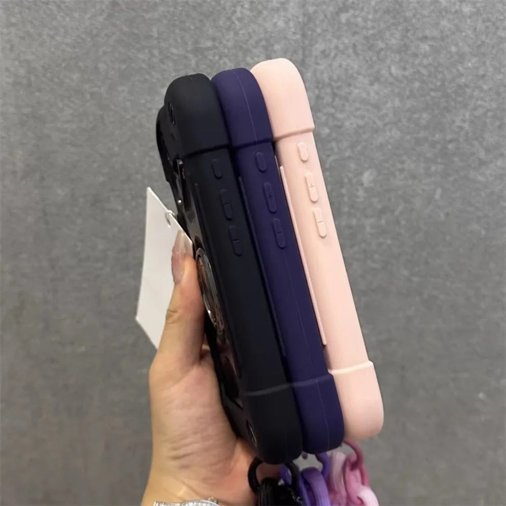 For iPhone 16 Pro Max Case Black Dual Finger Ring Thick Airbag Shockproof Compatible with iPhone 15 14 13 12 11