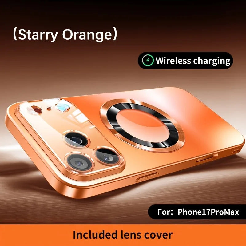 AG Matte Lens Glass Protect Magnetic Case For iPhone 17 16 11 12 13 14 Plus 15 Pro Max  Phone For Magsafe Wireless Charge Cover