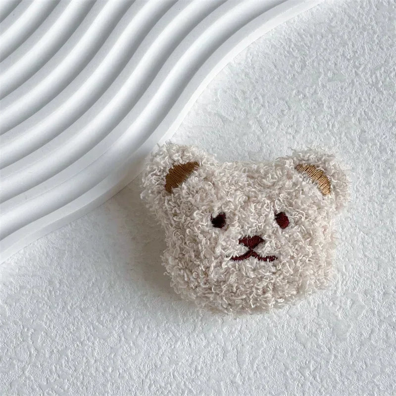 Cute Bear Fur Funny Fluffy Plush Folding Grip Phone Holder for IPhone 15 Samsung Support Tok Socket Pocket Finger Griptok Stand