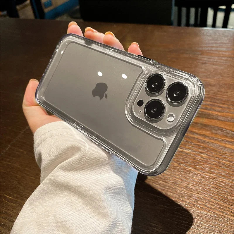 New Transparent Acrylic Clear Case for iPhone 17 Pro Max 16 Plus 11 12 13 14 15 16 Pro Max Plus Xs Max Xr Air Metal Button Cover