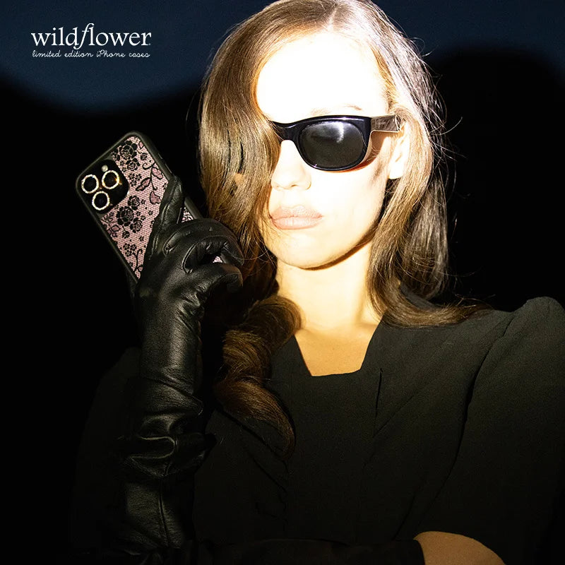 Wildflower Lace Lover Cool Girl Shockproof Phone Case for iPhone 12 13 14 15 16 17 Pro Max Fashion Flower Anti-Fall Back Cover﻿﻿