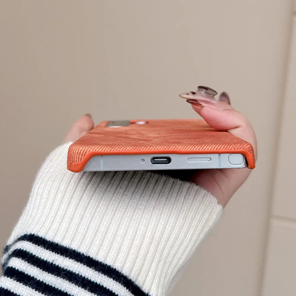 Original Washed Color Denim Jeans Phone Case For For Samsung Galaxy S25 S24 S23 S22 Ultra Matte Hard PC Frameless Cooling Cover