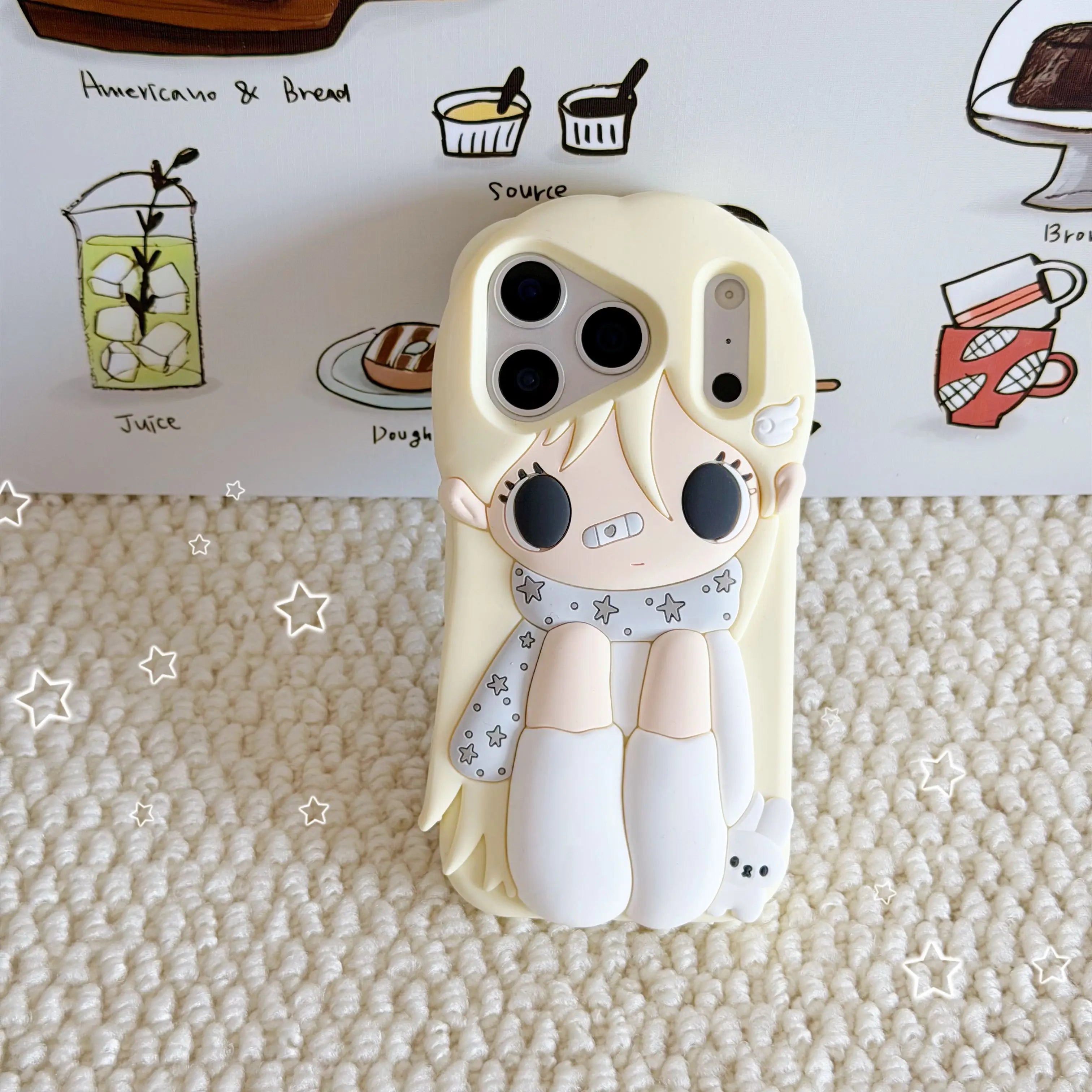 Y2K Cartoon  Little Girl Silicone Phone Case For iPhone 17 16 15 14 13 Pro ProMax Plus 12PM Comfortable Design Preferred Gift