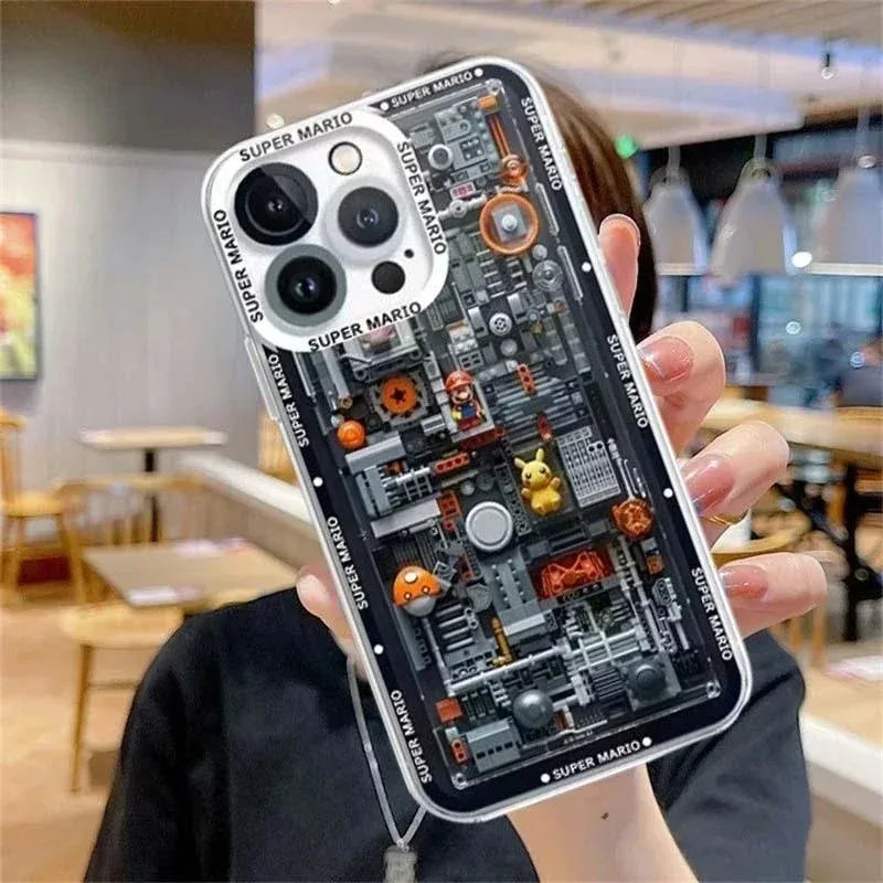 Cartoon Super M-Mario Blocks Phone Case For iPhone 17 Air 15 14 13 12 11 Pro Max 16 15 14 Plus Shockproof Soft Silicone Cover