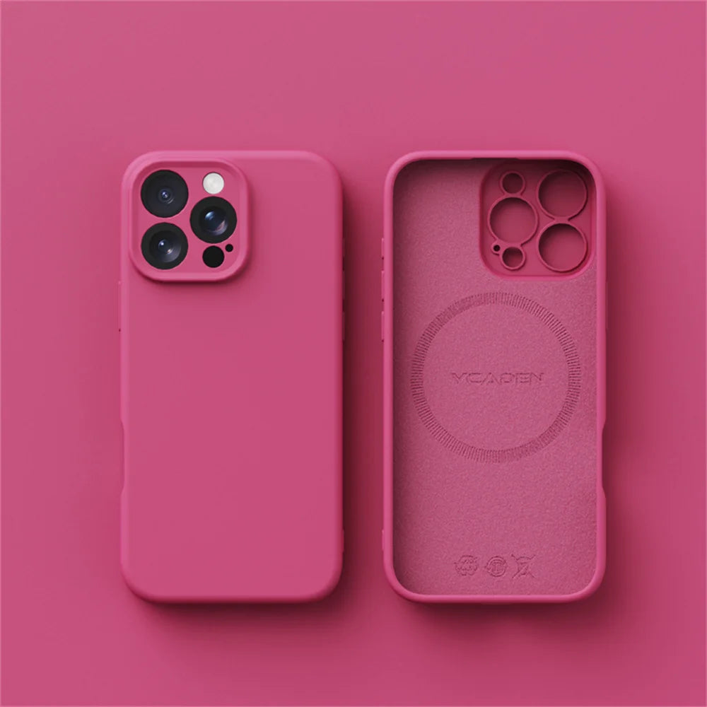 Luxury Liquid Silicone For Magsafe Case For iPhone 17 Air 16 Plus 15 14 13 12 Pro Max 17Pro Wireless Charging Skin Smooth Cover