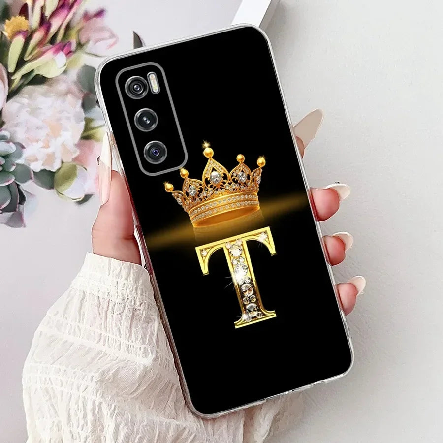 For Samsung Galaxy S22 S24 S24+ S 24 S23 Ultra FE Case Crown Letter Soft Silicone TPU Funda For SamsungS22 S 23 Ultra Back Cover