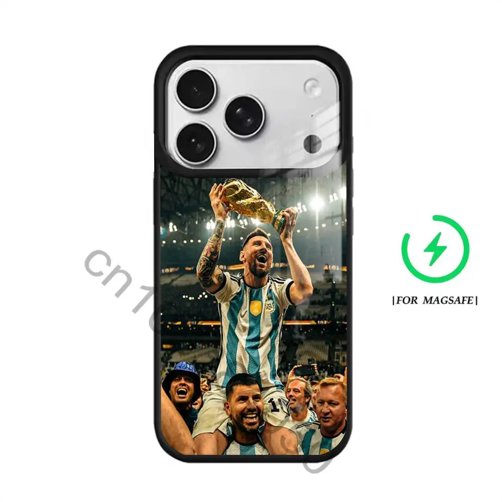 Football M-MesSI-S-M10    Phone Case For iPhone 17,16,15,14,13,12,11,Pro,Max,Plus,Mini,SE4,E Magnetic For Magsafe Wireless