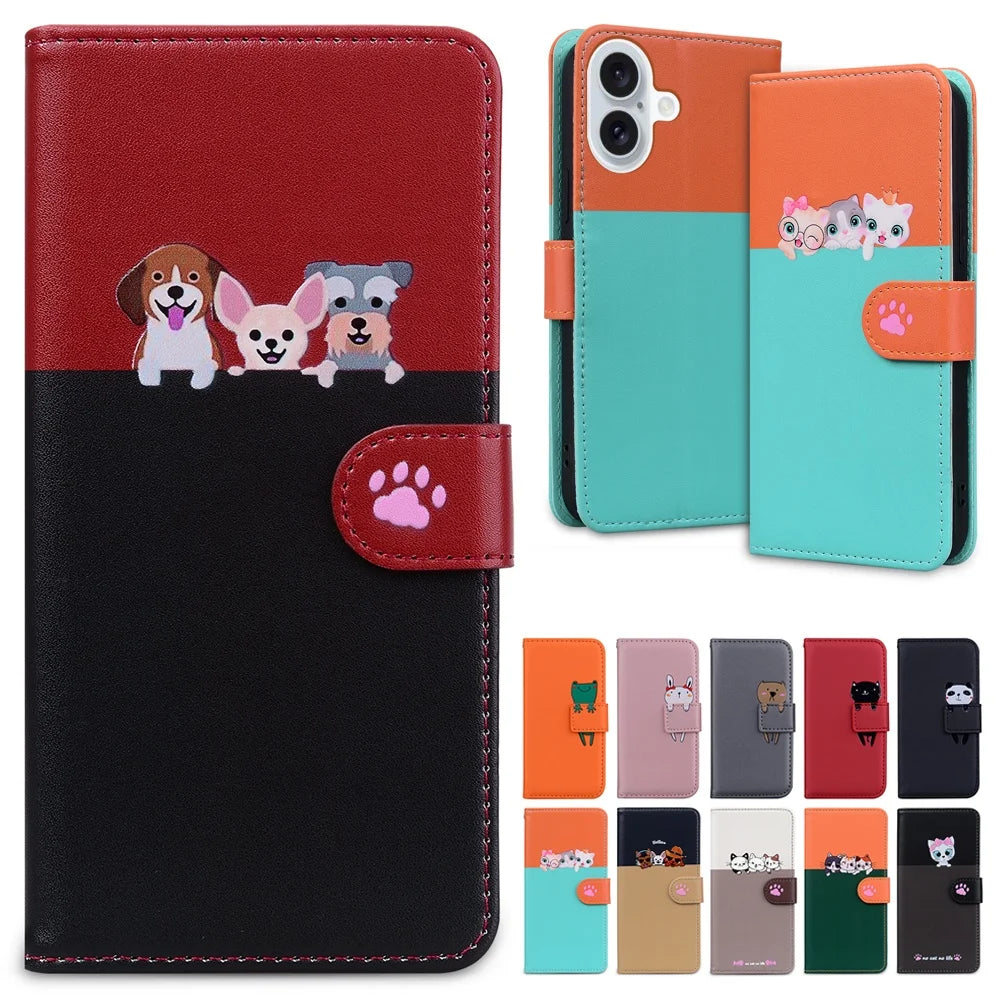 Lovely Phone Case For Samsung Galaxy S25 S24 S23 A14 A15 A16 A24 A25 A26 A34 A35 A36 A54 A55 A56 Card Holder Flip Wallet Cover
