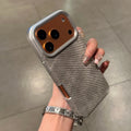 Luxury Jeans Fabric Soft Plating Case for iPhone 17 Air 16 15 14 Plus 13 12 11 Pro Max Shockproof Bumper Fabric Brand Cover Capa