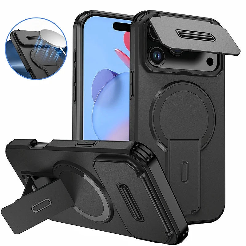 Armor Funda For iPhone 17 Pro Max Case Slide Camera Lens Protector Coque For iPhone17 Pro Air 17Pro Max Wireless Charging Cover