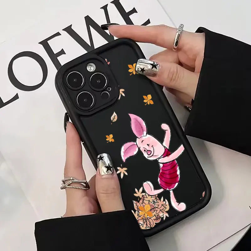 Autumn Winnie The Pooh Leaves Case For Apple iPhone 17E 15 16 14 13 12 11 17 Pro Max 17 Air 16 Plus 16E Phone Protective Cover