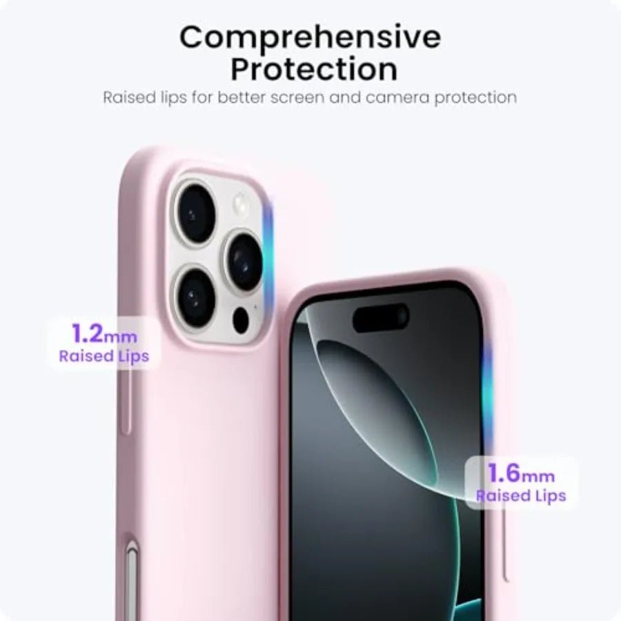 Compatible with iPhone 16 Pro Case 6.3, Slim Liquid Silicone 3 Layers Soft Gel Rubber Shockproof Protective Cover with Anti-Scr