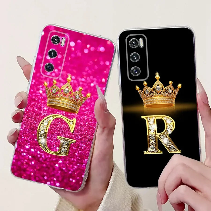 For Samsung Galaxy S22 S24 S24+ S 24 S23 Ultra FE Case Crown Letter Soft Silicone TPU Funda For SamsungS22 S 23 Ultra Back Cover