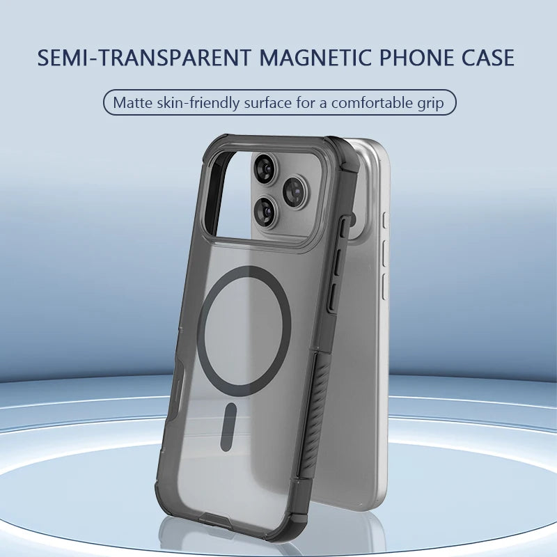 Four-corner anti-fall Heat dissipation Magnetic Phone Case For iPhone 17 Air 16 15 14 Plus 13 Pro Max For Magsafe Bumper Cover﻿