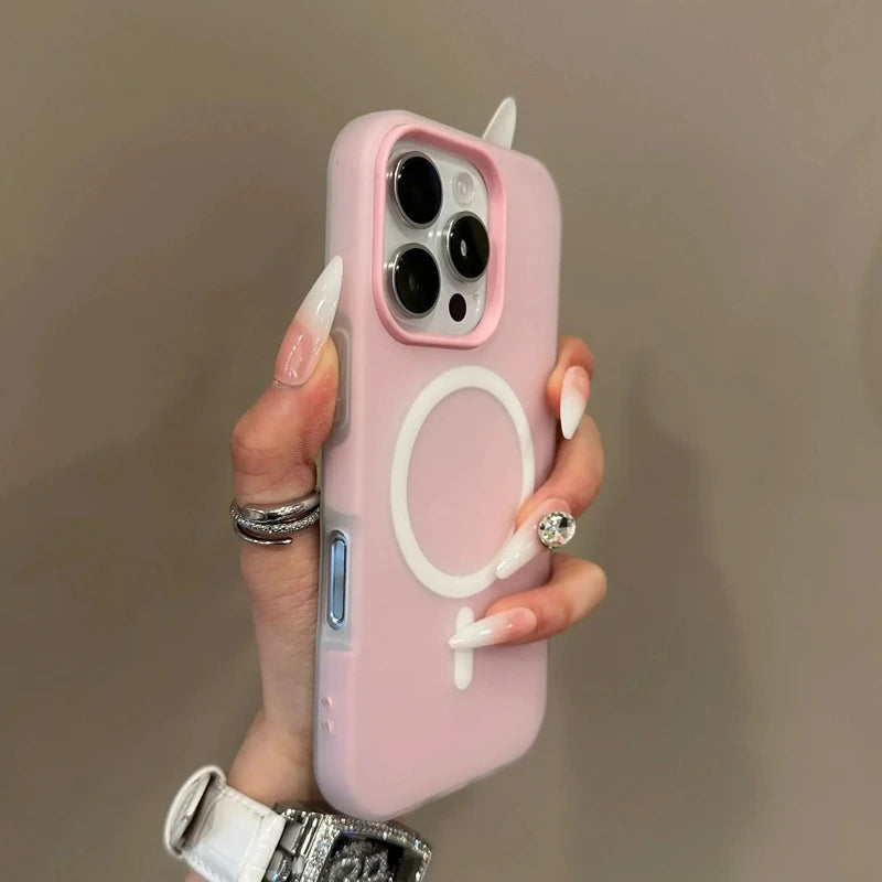 Luxury Candy Color 2 IN 1 For Magsafe Case for iPhone 17 16 15 14 Plus 13 11 12 ProMax Air Magnetic Wireless Charge Bumper Cover