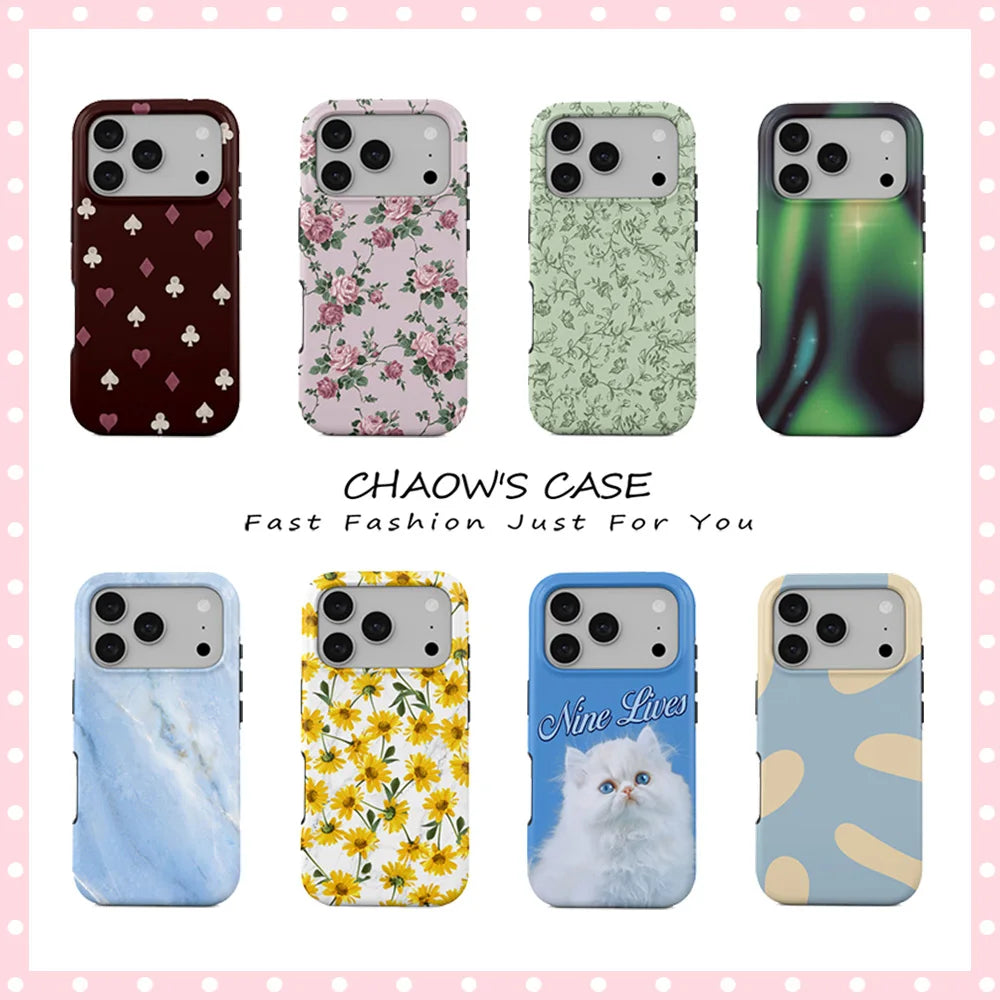 Luxury Secret Garden Series Phone Case for iPhone 17 16 15 14 13 12 11 Pro Max Air Plus Luxury Double-layer Back Cover
