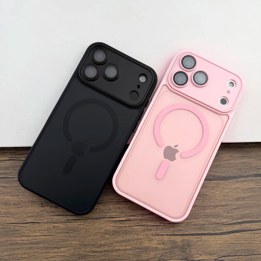 Luxury Matte Case For iPhone 17 16E 16 15 14 13 12 11 Pro Max E 17Pro iPhone17 iPhone16 16Pro Magsafe Charge Translucent Cover